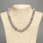Gray Ocean Jasper Necklace (Acrylic Imitation) Smooth Bead, Diameter 10.5 mm, Length 48 cm +
