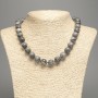 Necklace Ocean Jasper Gray (imitation acrylic) smooth beads, 12 mm diameter, 48 cm length +