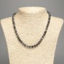 Necklace Black Lavrikite (imitation acrylic) smooth beads, 6.5 mm diameter, 48 cm length