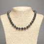 Necklace Black Labradorite (Acrylic Imitation) Smooth Bead, 10 mm Diameter +-, Length 48 cm +