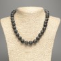 Necklace Black Larvikite (Acrylic Imitation) Smooth Bead, Diameter 12.5 mm, Length 48 cm ±