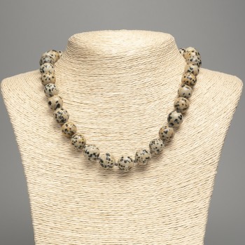 Dalmatian Jasper Necklace acrylic imitation smooth bead, diameter 12.5 mm, length 48 cm