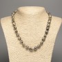 Dalmatian Jasper Necklace, natural stone, round faceting, diameter 10x11 mm, length 48 cm +
