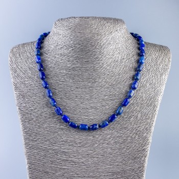 Lazurite Bead Necklace, Barrel-shaped Beads, 9×6 mm, Length 48 cm