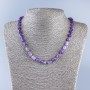 Amethyst Barrel Bead Necklace, natural stone, diameter 4x1 mm, length 50 cm