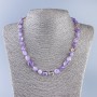 Necklace of natural amethyst with faceting, diameter 10x7 mm ±, length 50 cm ±