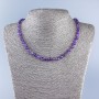 Natural Amethyst Gemstone Necklace with Faceted Bead, 6 mm Diameter, 48 cm Length