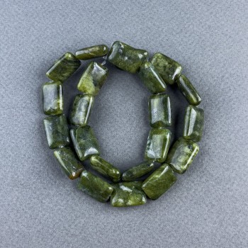 Jadeite Beads, Natural Stone, Rectangular, 13×18×6 mm, 5 mm ±, length about 40 cm on thread
