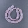 Beads Pink Quartz Natural Stone, Rectangle, 13×18×6 mm, 5 mm +/-, length 40 cm +/- on thread