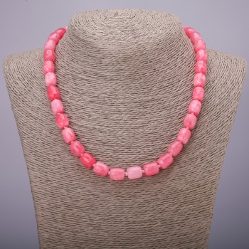 Rhodolite Necklace named after Bochonok, barrel-shaped, 9×11(±)mm, length 45 cm