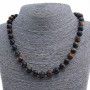 Hawk's Eye Necklace, 10mm Beads, 48 cm Long