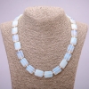 Opalite Moonstone Necklace (synthetic), rectangular stones, 13×18 mm, length 48 cm