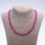 Necklace made of natural stone "Tourmaline" (imit.) dark pink faceted rondelle, diameter 6x4 mm, length 50 cm