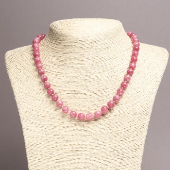 Tourmaline Necklace named after Smooth Ball, 8 mm diameter, 45 cm length
