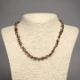 Bead Necklace with Natural Tiger's Eye, Faceted Beads, 6x8 mm, Length 45 cm