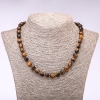 Tiger's Eye Necklace, polished beads, 8–10 mm diameter, 48 cm length