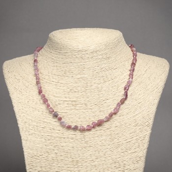 Faceted natural tourmaline necklace, bead diameter 5×7 mm ±, length 45 cm ±