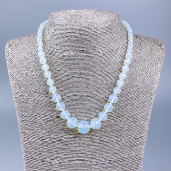 Moonstone Necklace (synthetic) Graduated Faceted Beads, Diameter 6-14 mm, Length 48 cm