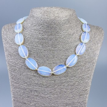 Moonstone Necklace (Synthetic) Oval, diameter 25×16×5.5 mm, length 46 cm +