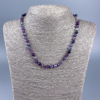 Necklace of natural fluorite — faceted 6 mm bead, length 48 cm +