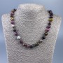 Natural Tourmaline Necklace with Smooth 10 mm Beads, 52 cm Length +-