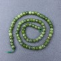 Canadian Jadeite Beads, Faceted Cube Stones on Thread, 5×5 mm diameter, 38 cm length