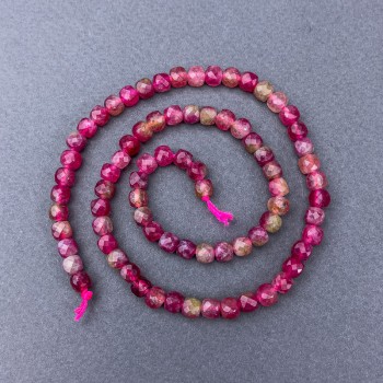 Polychromatic Tourmaline Beads - Faceted Cube on Thread, 5x5 mm Diameter, 38 cm Length