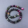Tourmaline Beads, Natural Stone, Faceted Cube, on Thread, 9x9 mm, 38 cm Length
