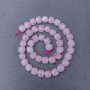 Pink Quartz Beads, natural stone, faceted cube on thread, diameter 9x9 mm+-, length 38 cm+
