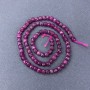 Ruby Beads, Natural Stone, Faceted Cube on Thread, 4x4 mm Diameter, 39 cm Length