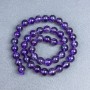 Amethyst Beads - Natural Stone Smooth Round Beads, 10 mm Diameter, on a Thread, 39 cm Length