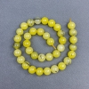 Yellow Turquoise Beads - Smooth Round Bead, 10 mm Diameter ±, On Cord, 38 cm Length ±