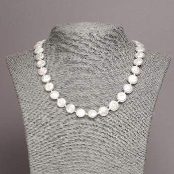 Necklace of natural baroque pearls, diameter 11x4(±)mm, length 45cm+