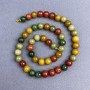 Assorted natural stone beads, smooth round beads, 8 mm diameter, on a thread, length 39 cm