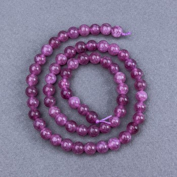 Rubellite Tourmaline Beads, natural stone, smooth round beads, diameter 6.5 mm ± on thread, length 38 cm+