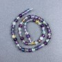 Fluorite beads, natural stone, smooth spheres, diameter 6 mm ±, on thread, length 40 cm +
