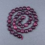 Rubellite Tourmaline Beads, Natural Stone, Faceted Coin Beads, Diameter 10x7 mm, On Thread, Length 37 cm+