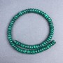 Malachite beads, natural stone rondelle, diameter 10x5 mm ± on thread, length 40 cm+