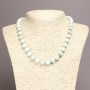 Natural Larimar Necklace with Smooth Bead, 10 mm Diameter, 45 cm Length ±