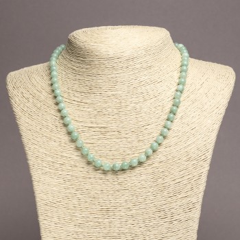 Natural Burmese Jadeite Necklace with smooth beads, 6 mm diameter (±), length 45 cm+