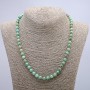 Amazonite natural stone necklace, smooth beads, 6 mm diameter, length 46 cm +
