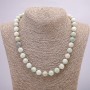 Natural Larimar Stone Necklace, smooth beads, 10mm diameter, length 45cm +