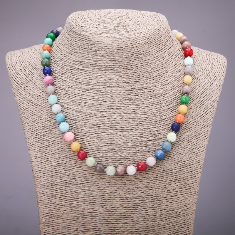 Assortment Necklace (faceted bead, 8 mm diameter, 45 cm length)