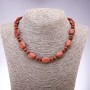 Beaded necklace of natural aventurine (synthetic) "Golden Sand" flat oval, 13×18 mm, rondelles 9×6 mm, length 45 cm