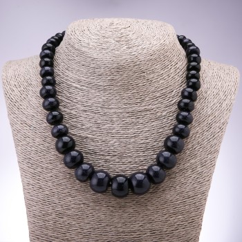 Aventurine stone necklace (synthetic) "Blue Sand Night Cairo" rondelles graduated, diameters 10x6 mm to 19x14 mm, length 45 cm