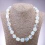 Moonstone Necklace (synthetic) with polygonal faceting, diameter 13x15 mm, length 50 cm
