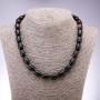 Barrel-shaped agate bead necklace, diameter 9x14 mm, length 48 cm