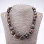Natural Bronzite Necklace with Bead Size Progression, 9-23 mm, Length 48 cm