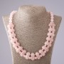 Clearance Necklace Pink Quartz Cleopatra Chain 12x25 mm links and 10 mm bead, 50 cm long