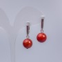 Earrings Red Jasper (named) smooth ball, diameter 12mm, length 3cm